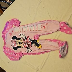 2t minnie mouse footed pajama